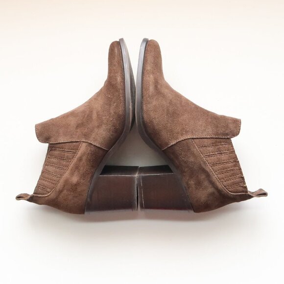 Steve Madden Pauze Khaki Suede Leather Block Heel Chelsea Ankle Boots / Booties - Picture 11 of 16